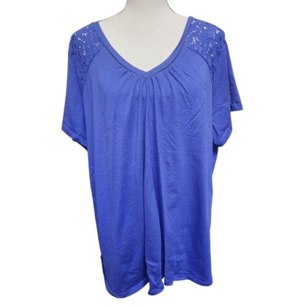 St Johns Bay Size 3X Lace Inserts Blue Modal Cotton Classic